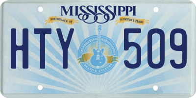 MS license plate HTY509