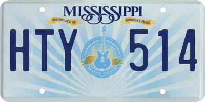 MS license plate HTY514