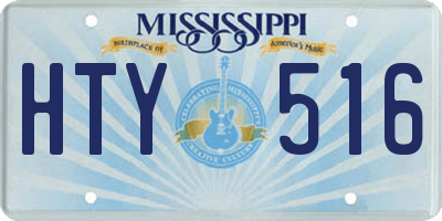 MS license plate HTY516
