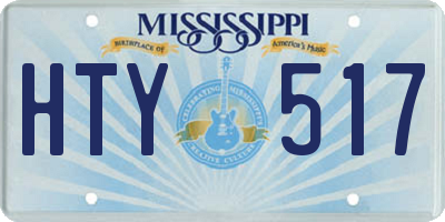 MS license plate HTY517