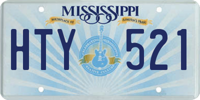 MS license plate HTY521