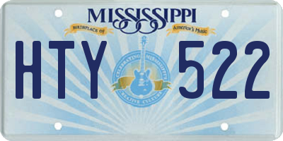 MS license plate HTY522