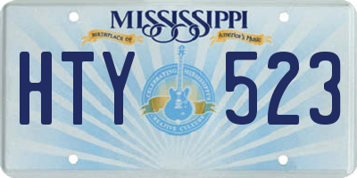 MS license plate HTY523