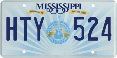 MS license plate HTY524