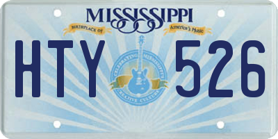 MS license plate HTY526