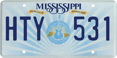 MS license plate HTY531