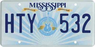 MS license plate HTY532