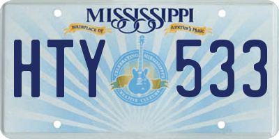 MS license plate HTY533