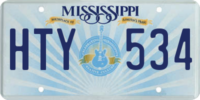 MS license plate HTY534