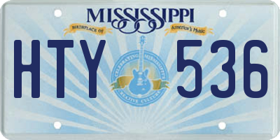MS license plate HTY536