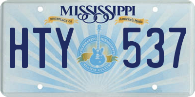 MS license plate HTY537