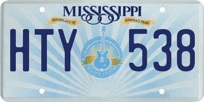 MS license plate HTY538