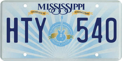 MS license plate HTY540