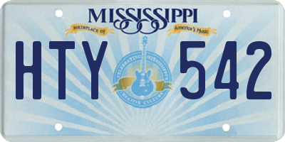 MS license plate HTY542