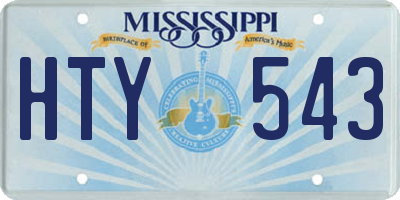 MS license plate HTY543