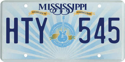 MS license plate HTY545