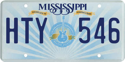 MS license plate HTY546