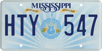MS license plate HTY547