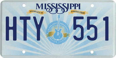 MS license plate HTY551