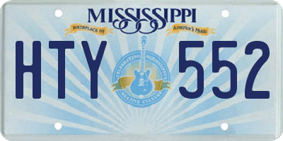 MS license plate HTY552