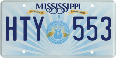 MS license plate HTY553