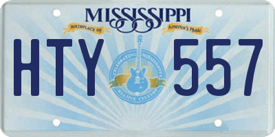 MS license plate HTY557
