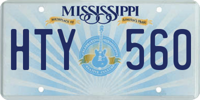 MS license plate HTY560