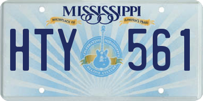 MS license plate HTY561