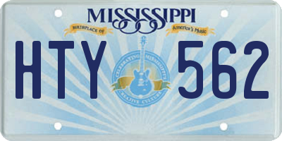 MS license plate HTY562