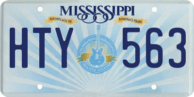 MS license plate HTY563