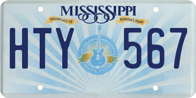 MS license plate HTY567