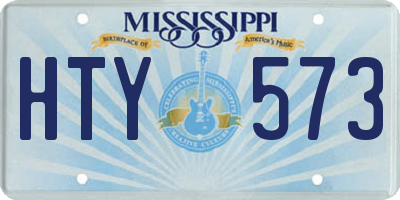 MS license plate HTY573