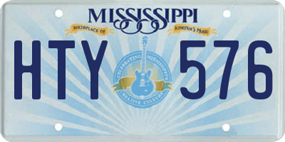 MS license plate HTY576