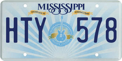 MS license plate HTY578
