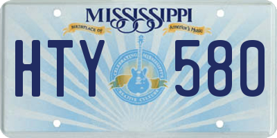 MS license plate HTY580