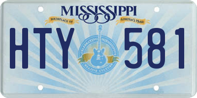 MS license plate HTY581