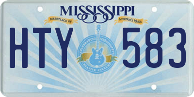 MS license plate HTY583
