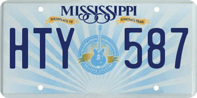 MS license plate HTY587