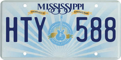 MS license plate HTY588