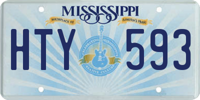 MS license plate HTY593