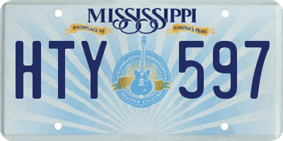 MS license plate HTY597