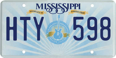 MS license plate HTY598