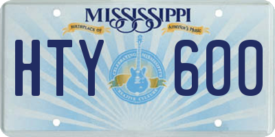 MS license plate HTY600