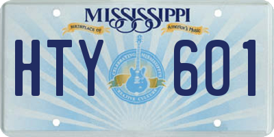 MS license plate HTY601