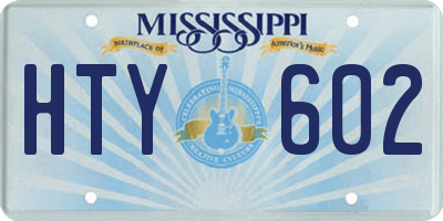 MS license plate HTY602