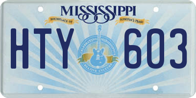 MS license plate HTY603