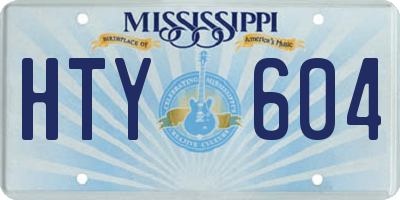 MS license plate HTY604