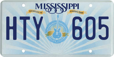 MS license plate HTY605