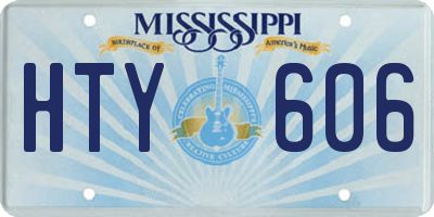 MS license plate HTY606