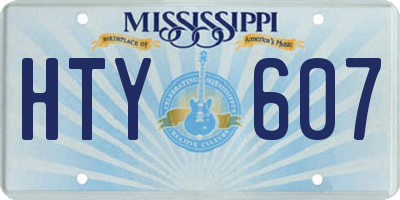 MS license plate HTY607